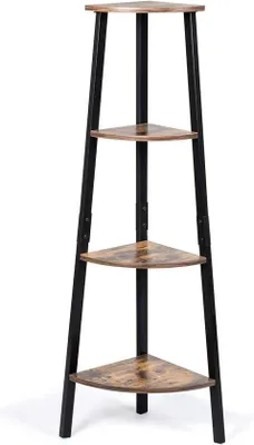 Produktbild von Famanu Eckregal 4 Ebenen - Braun Schwarz