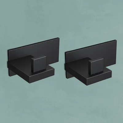 Produktbild von Mai & Mai Kleiderhaken 2 Stück Wandgarderobe Wandhaken aus Edelstahl Garderobenleiste Garderobenhaken 8cm Matt schwarz Stalo-06