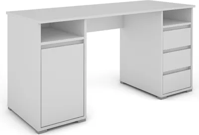 Produktbild von Schreibtisch >LOBO< in Weiß 138 x 75 x 55 cm (BxHxT)