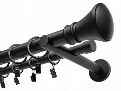 Produktbild von Gardinenstange MONACO 140 cm 2-läufig Ø 25/19 mm Schwarz matt