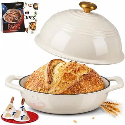 Produktbild von Emaillierter Gusseisen-Brotbackofen, 6 Quart, für die Zubereitung von Brot zu Hause