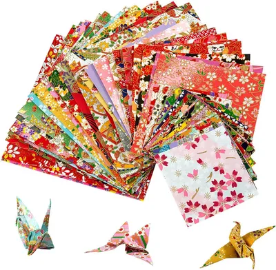 Origami-Papier 60 Blatt, 3 Größen, bunte Muster, Bastelbedarf
