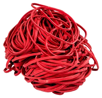 Produktbild von Gummibänder für den Haushalt, Größe: 1,3x4mm, 1/2 Umfang 160mm, wiederverwendbar, langlebig, stabil, 1kg Beutel, rot