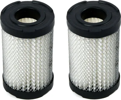 Two cylindrical air filters are shown side-by-side against a white background.