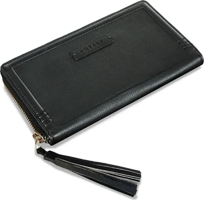 Produktbild von ROYALZ "Iris" Vintage Geldbeutel Damen Groß Leder Portemonnaie 12 Kartenfächer RFID Blocker Echtleder XXL Brieftasche Portmonee lang flach Geldbörse viele Fächer