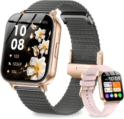 Smartwatch Damen Herren 1.83" HD Smart Watches mit BLE Anrufe/Sprachassistent/Benachrichtigungen,Pulsuhr SpO2 Schlafmonitor,100+ Sportmodi,IP68