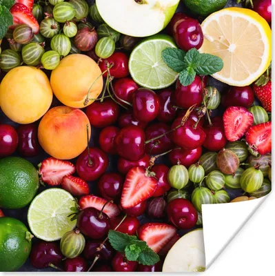 Produktbild von MuchoWow® Poster Obst - Farben - Sommer 30x30 cm - Wandposter - Printing