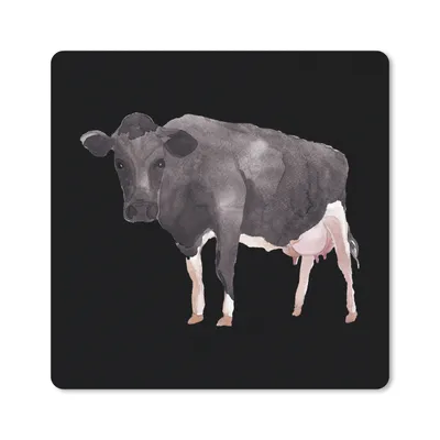 Produktbild von MuchoWow® Mauspad Mousepad Kuh - Schwarz - Weiß 30x30 cm - Mousepads - Maus Mat - Pad - Mausunterlage - Gaming