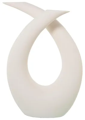Keramik-Bodenvase, ecru, matt, 40x17x53 cm