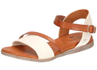 Produktbild von Mustang Damen Sandale Schnalle Riemen flach 1424-807, Größe:40 EU, Farbe:Weiß
