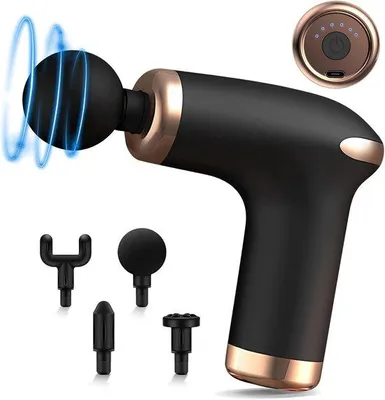 Productafbeelding van Mini-massageapparaat voor diepe weefselmassage, draagbaar spierpercussieapparaat, ultradun, zwart