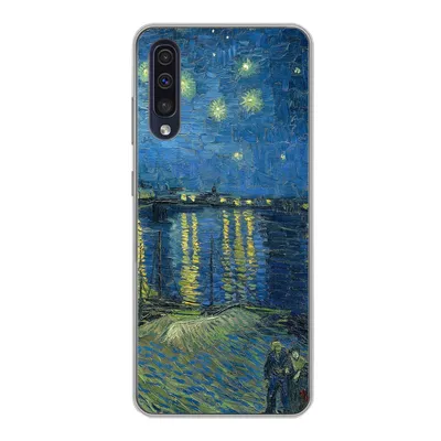 Produktbild von MuchoWow® Handyhülle Schutzhülle Hülle für Samsung Galaxy A30s Die sternenklare Nacht - Vincent van Gogh Silikon Softcase Handy Hülle - Karteninhaber