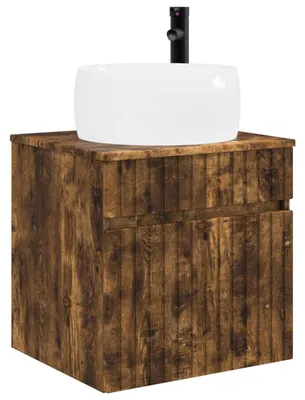 Imagen del producto de Vanidad de lavabo montada en la pared Roble Ahumado