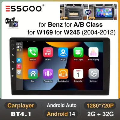 Imagen del producto de Radio para coche Android Auto de 9 pulgadas, con sistema de navegación táctil, reproductor multimedia y compatibilidad CarPlay
