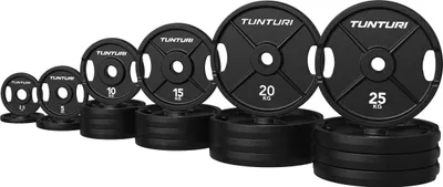 Produktbild von Tunturi Platinum Gusseisen Gewichtsscheiben – Olympische Hantelscheiben – 295 kg – Set