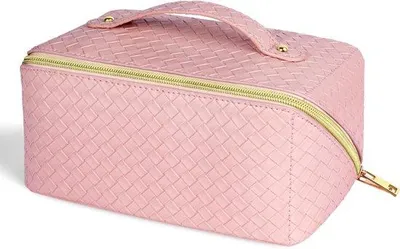 Productafbeelding van Grote Waterdichte Make-up Tas van PolyurethanLeer, Ideaal voor Reizen, Cosmetica en Toilettas Organizer