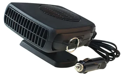 Image de Chauffage portable pour voiture, base rotative à 360 degrés, ventilateur 2 en 1 pour chauffer et refroidir, dégivreur et défogger pour voitures, noir, 12V