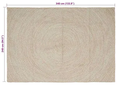 Immagine prodotto di Tappeti vidaXL Naturale e Bianco 240 x 340 cm Juta