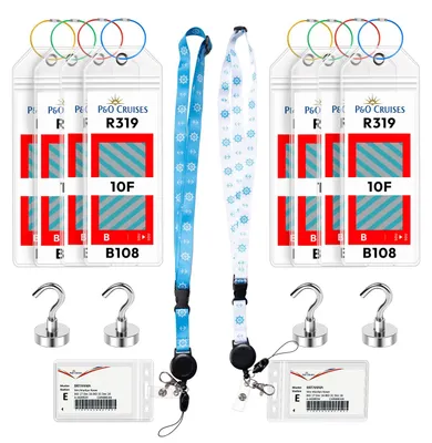 Produktbild von Bagagelabels und Lanyards Set, 8 Etiketten, 2 Schlüsselbänder, für die Reise