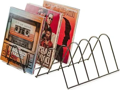Produktbild von Famanu LP-Ständer für 75 LPs - Matt Schwarz, Metall