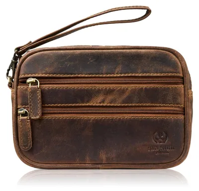 Produktbild von Herrenhandtasche aus braunem Leder Paolo Peruzzi T-129-HBR