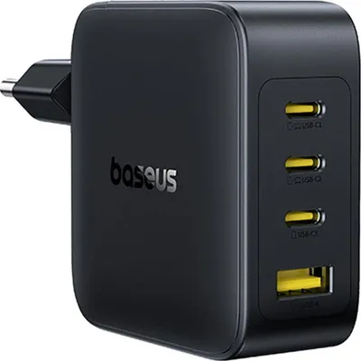 Zdjęcie produktu dla Zasilacz sieciowy 140 W, 1x USB-A, 3x USB-C, GaN, Baseus EnerFill FH11, czarny