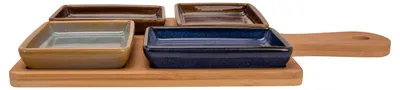 Produktbild von Gemutliches & Trendiges Servierbrett Bambus - 4x Luxusschalen - 29 x 20 cm