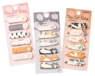 Productafbeelding van Set van 540 zelfklevende notitieblaadjes met kattenpootjes