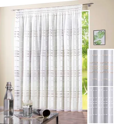 Produktbild von Gardinen Stores »Cataleya« mit Querstreifen Voile transparent - Gold