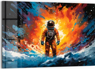Produktbild von DEQORI Glasbild Echtglas 90x60 cm 'Kosmischer Traum' Wandbild Bild modern Deko