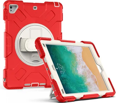 Produktbild von Tasche für iPad 9/8/7 10.2" Gepanzert mit Drehständer Rot