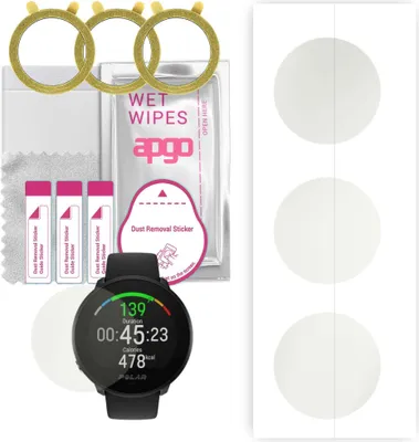 Produktbild von apgo 3 Stück Schutzfolie, Matt, kompatibel mit Polar Unite Smartwatch, Hydrogel Displayschutzfolie mit Positionierhilfe, Displayfolie, robust und kratzfest