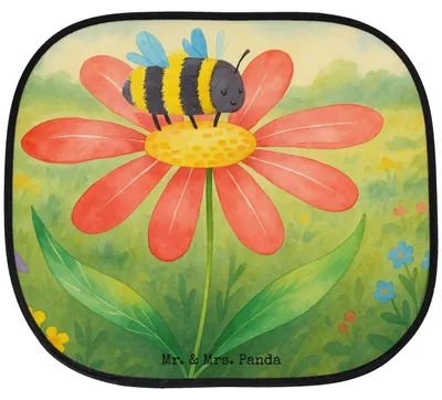 Produktbild von Mr. & Mrs. Panda Autoscheiben Sonnenschutz Hummel Blume Design - Weiß - Geschenk, saugnapf, Biene, kfz, Wespe, Autoscheibe, Auto Sonnenblende, Natur, Fenster, Hummeln