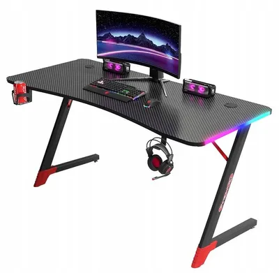 Produktbild von Gaming Tisch - Schreibtisch 140x60x75 cm - Computertisch Schwarz - Gaming Möbel - Spieltisch