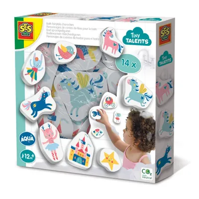 Produktbild von SES Creative Tiny Talents 13079 Badespielzeug Märchenfiguren - Buntes Wasserspielzeug für Kinder, Bad-Aufkleber, Junge/Mädchen, 1 Jahr(e), Karton, Mehrfarbig