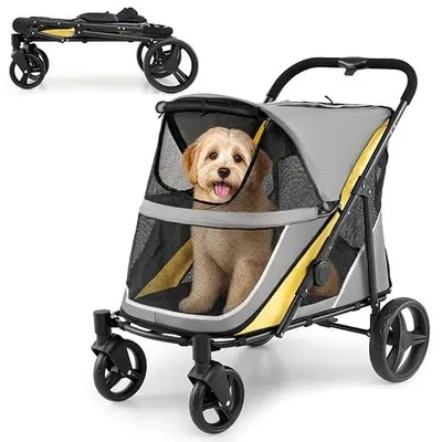 Imagen del producto de Carrito para perros de tamaño mediano y grande, capaz de transportar hasta 100 kg