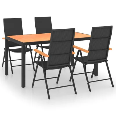 Produktbild von vidaXL 5-tlg. Garten-Essgruppe Schwarz und Braun