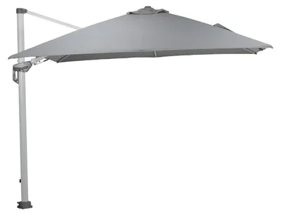 Productafbeelding van Hawaii zweefparasol Deluxe 300x300 wit/lichtgrijs zonwering Garden Impressions