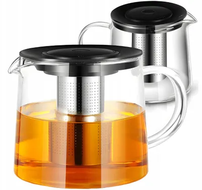 Produktbild von Glaskanne-Teebrüher 1,5 l Borosilikat, mit Edelstahlsieb BRUNBESTE 2886