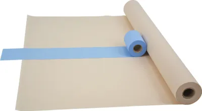 Produktbild von Sensalux Kombi-Set 1 Tischdeckenrolle 1,18m x 25m creme + Tischläufer 15cm hellblau