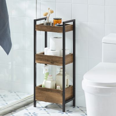 SoBuy FRG226-F Badregal Vintage Standregal Küchenregal mit 3 Ablagefächern BHT ca: 28x74x20cm
