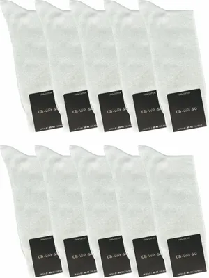 Produktbild von ca·wa·so  Socken aus 100% Baumwolle | Beste Qualität, Perfekte Passform | Herren (10 Paar), Weiss / 39 - 42