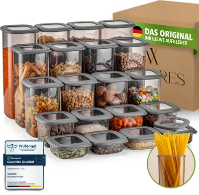 Produktbild von Viwares Vorratsdosen mit Deckel Luftdicht, 20er Vorratsbehälter Set BPA-Frei, Vorratsdose zur Müsli Mehl Aufbewahrung Küche, Praktische Organizer Küche, Frischhaltedosen für Lebensmittelaufbewahrung