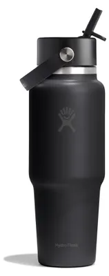 Produktbild von Hydro Flask – Wide Flex Straw Travel Bottle 946 ml (32 oz) – Edelstahl, auslaufsicher, passt in die meisten Becherhalter – Isoliert, 24 Std. kalt – We