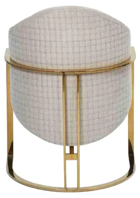 Immagine prodotto di Elegante sedia da pranzo imbottita sedia da cucina in metallo bianco moderno nuovo