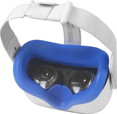 Produktbild von Silikon-VR-Gesichtsschutz für Meta/Oculus Quest 2, Abdeckung, VR-Headset, schweißfest, wasserdicht, Ersatz-Gesichtspolster, Oculus Quest 2-Zubehör (blau)