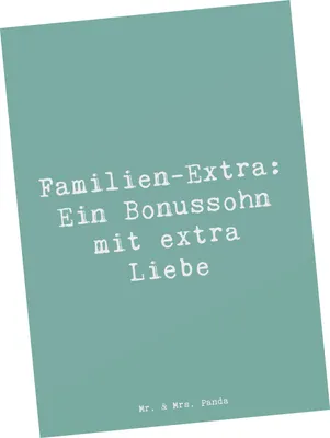 Produktbild von Mr. & Mrs. Panda Grußkarte Spruch Bonussohn Liebe - Meeresbrise - Geschenk, Postkarten, Patchworkfamilie, herzerwärmende Sprüche, Freude, Stiefsohn, Familienbindung