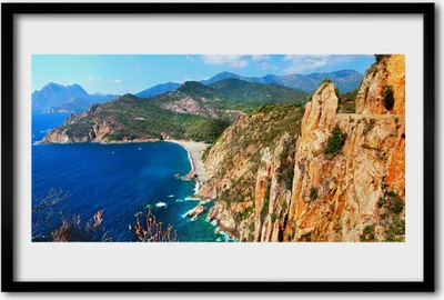 Produktbild von Bild 60x40 MDF-Rahmen Wandkunst Sea Cliff  Mountains