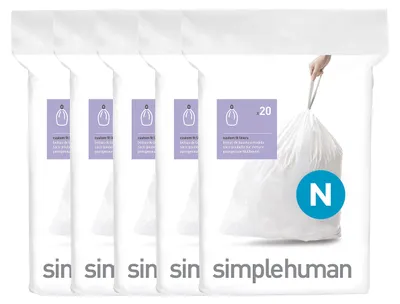 Produktbild von simplehuman CW0174CP, 50 l, Weiß, 579 mm, 797 mm, 100 Stück(e)