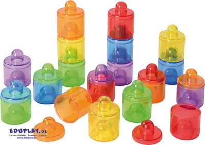 Zdjęcie produktu dla EDUPLAY 120577 Pudełka obserwacyjne, 4,2 x 4,2 x 5,5 cm, wielokolorowe, 18 sztuk (1 zestaw)